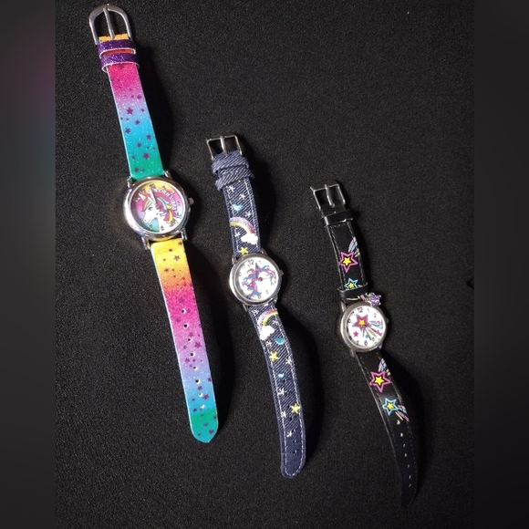 Accutime Accessories - Accutime Colorful Rainbow Unicorn Pattern Watches Set